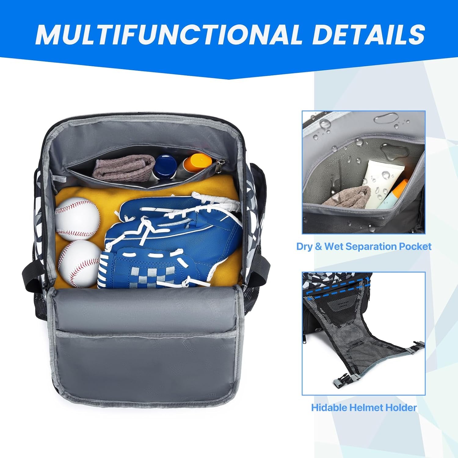Softball Bag,Softball Bat Bag for Youth Adults,Baseball Bag with Fence Hook for Tball Bat & Equipment,Lightweight Baseball Bat Backpack with Shoe Compartment,Large Main Compartment for Helmet