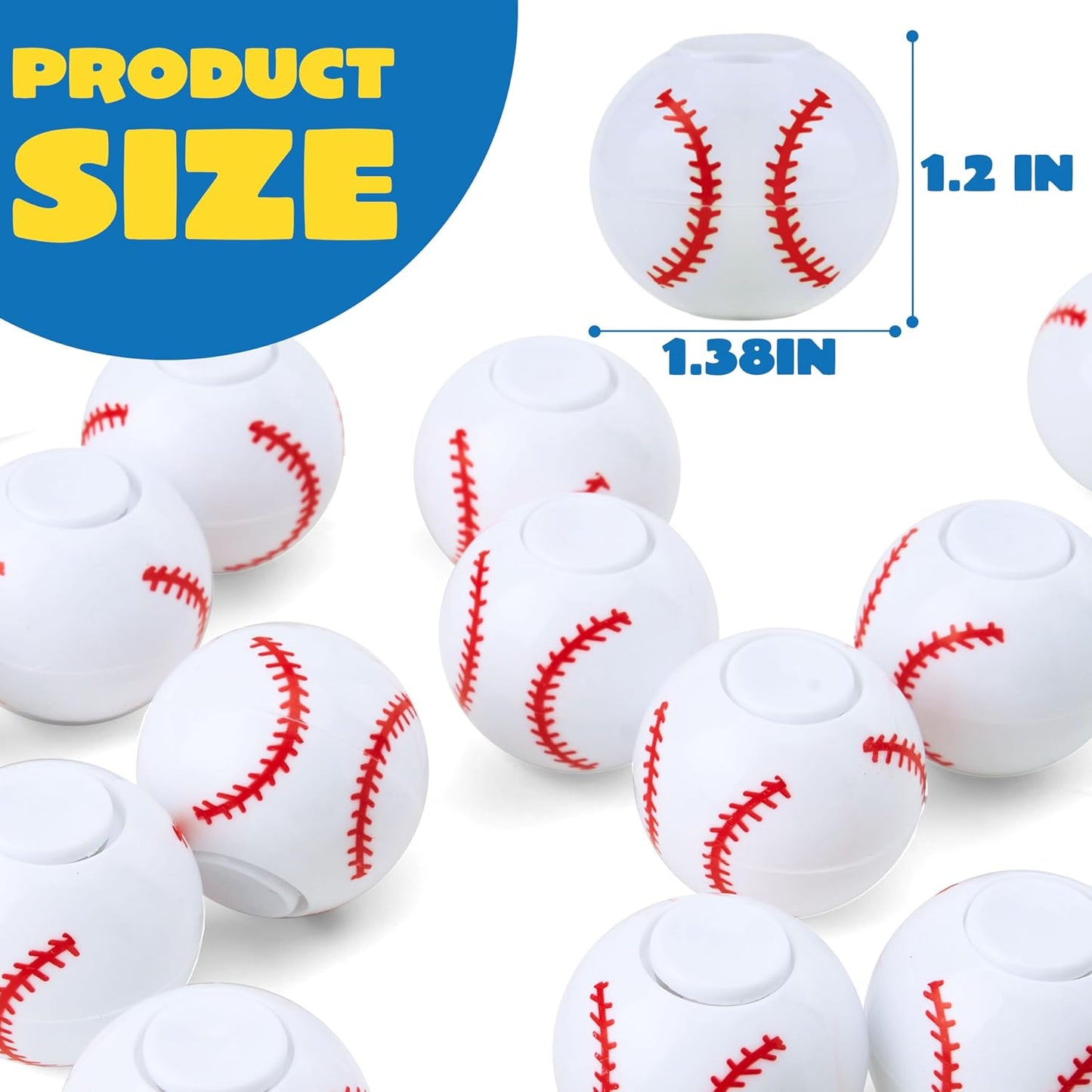 36 Pack Baseball Fidget Spinners for Kids, Baseball Party Favors, Fidget Toys Bulk, Stress Balls, Goodie Bags Stuffers for Birthday Party, Treasure Box Toys for Classroom
