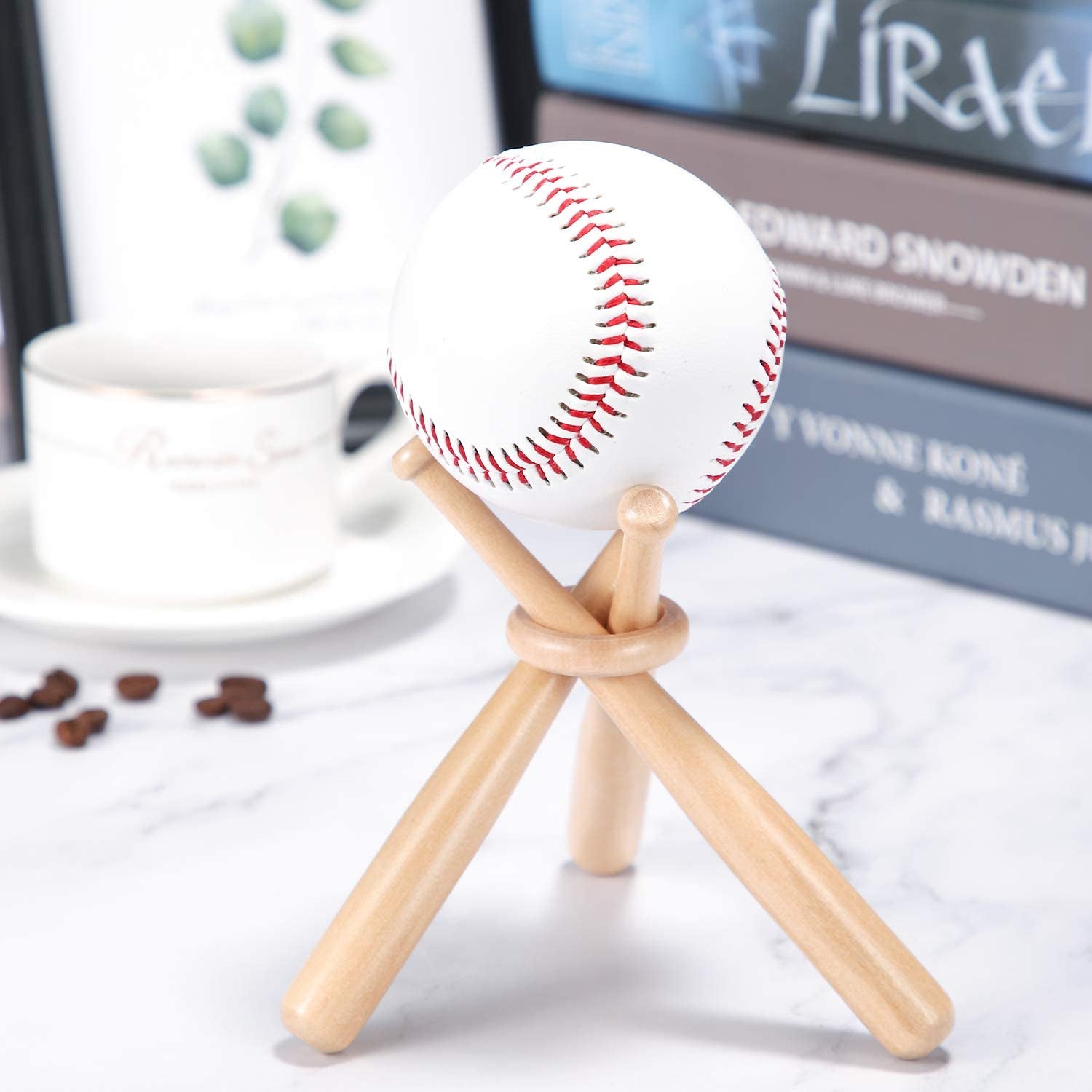 Baseball Stand Holders Balls Display Bat Wooden Stand Holder Display Centerpieces Tables for Baseball Sports Lover