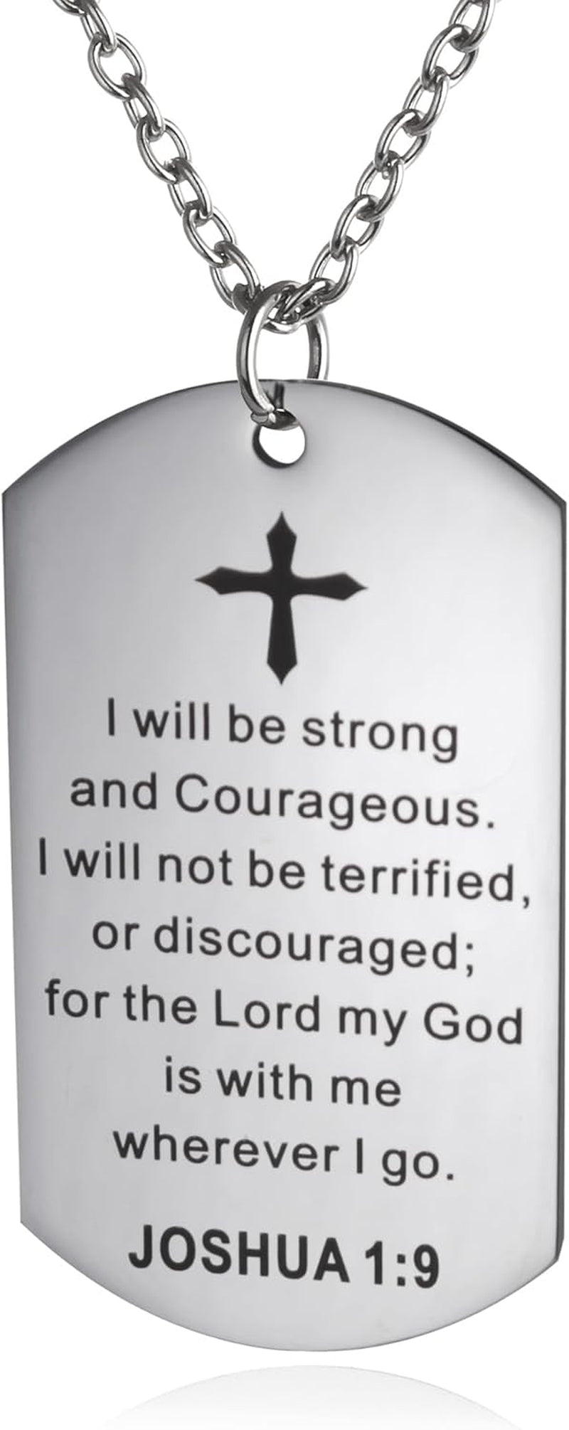 Christian Scripture Religious Dog Tag Necklace,Catholic Bible Verse Baptism Confirmation Sacrament Gifts